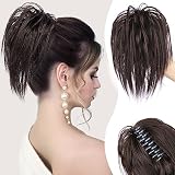 HMD Messy Bun Hair Piece Claw Clip Hair Bun Wavy Curly Chignon Hair Bun for Women Extensions Tousled