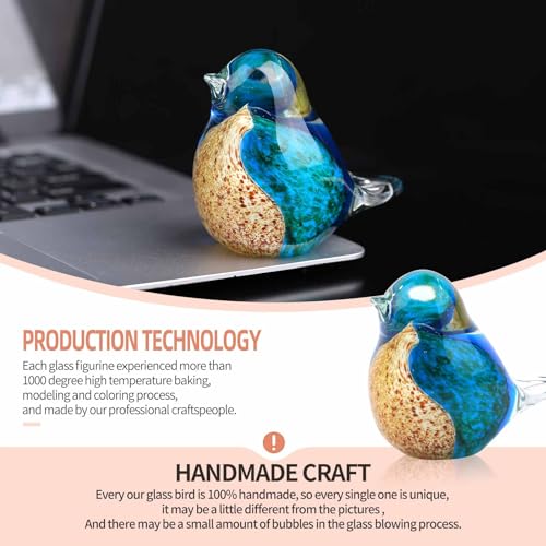 Qumhmup 01 Glass Blown Bird Figurines, Handmade Collectible Ornaments, Statue Decor, Paperweight Gift thumb #4