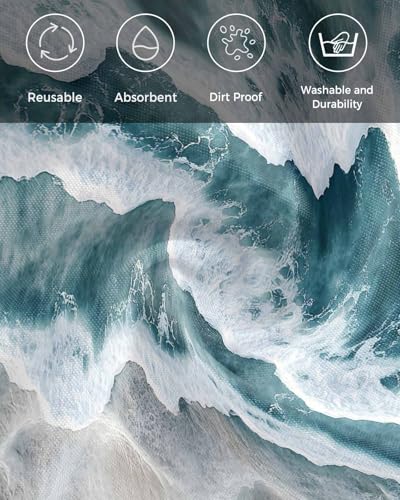 Servilletas de Tela Abstract Ocean Set de 4 miniatura 6