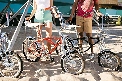 Image of Schwinn Krate Classic Sting-Ray Bike, Bike for Kids or Adults, Steel Frame & Springer Fork, Fenders, Single Speed, Coaster Brake, Grape