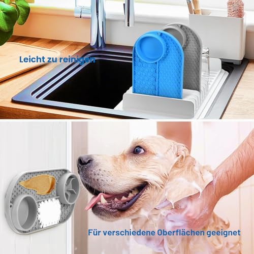 Lesipee Leckmatte für Hunde, 4 in 1 Slow Feeder Hundenapf mit rutschfestem Design, spülmaschinenfest, Angstlinderung Hundespielzeug Futtermatte für Butter Joghurt Erdnuss, Katzenfuttermatte zum Baden