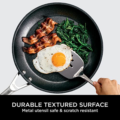 Ninja ZEROSTICK Premium Cookware 3-Piece Saucepan Set with Glass Lids, Long Lasting Non Stick 3 Pan Set, Hard Anodised Aluminium, Induction Compatible, Grey, C33000UK - Image 4