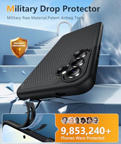 Image of FNTCASE for Samsung Galaxy S26 Plus Case: Military Grade Drop Protection, 14ft Drop Tested, Screen Protector Included, Anti-Slip Anti-Fingerprint Dual Layer Shockproof Phone Case Cover(Black)