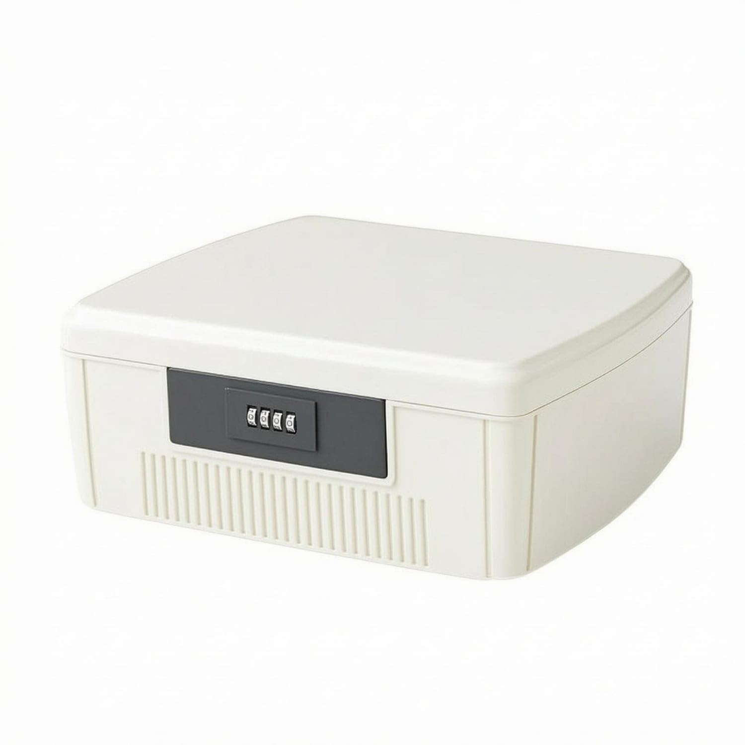 Ribbed Front Panel Desktop Lock Box ABS Combination Storage Box Rounded Corners, S-Ivory White, Password Box-image-29
