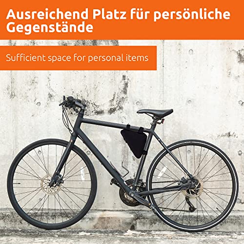 ECENCE Fahrradtasche Rahmen - 1L, wasserdicht für Handy, Geld, Ausweis & Flickzeug - Fahrradrahmentasche - einfache Klettmontage - Reißfestes Nylon, Schwarz