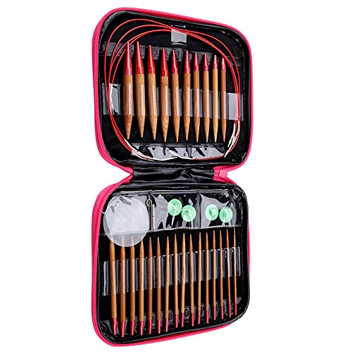 Set di 13 ferri da maglia in bambù carbonizzato