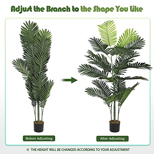 Betterhood 2 Pack Artificial Palm Tree, 5.2 Feet Tall Fake Trees With 20 Trunks, Potted Faux Plant For Indoor Outdoor, Modern Decor For Home, Office, Housewarming Gift #TOP3