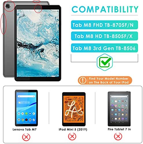 KATUMO Case for Lenovo Tab M8 Smart Cover (M8 HD / M8 2nd gen / M8 FHD / M8 3rd gen), Lightweight Slim Case with Stand Function, M8 Tablet Case for Lenovo TB-8705F/N TB-8505F/X TB-8506