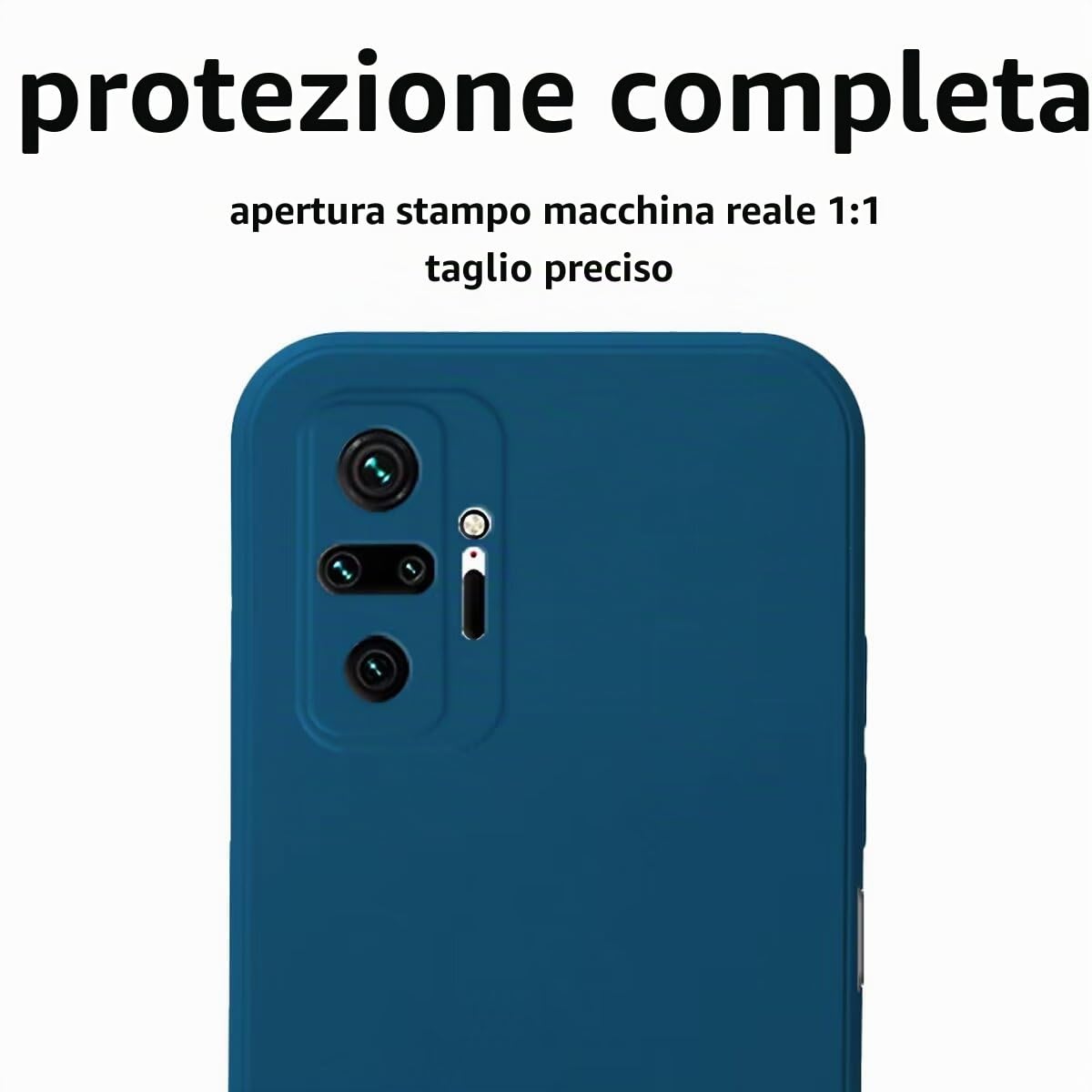 Topme Custodia in Silicone per Redmi Note 10 Pro (6.67 Inches), [custodia per Telefono in Stile Spazzolato] - Blu