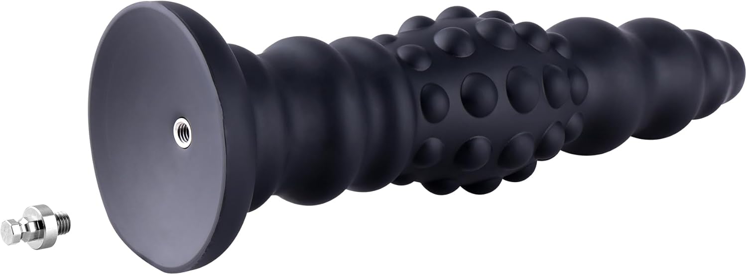 Hismith 11.3” Silicone Anal Dildo, 10.6” Insertable Anal Beads Dildo with Multiple Bumps,Butt Plug with KlicLok System, L Size Dots Ripple - Anal Pleasure