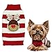 Moolecole Cute Reindeer Pet Dog Christmas Knitted Sweater Puppy Cat Winter Sweatshirt Clothes Warm Knitwear Hoodies Red & White XXL