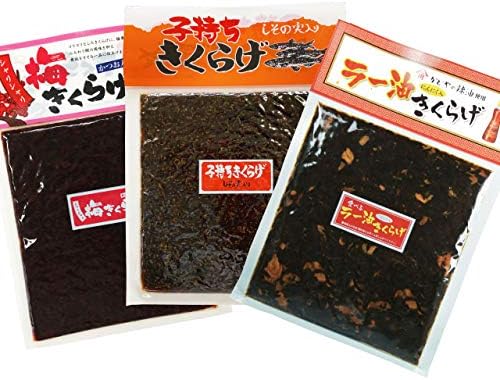 Amazon きくらげ 佃煮 3種セット ラー油きくらげ 子持ちきくらげ ししゃもきくらげ 梅きくらげ 190g 3袋 マルサ海藻 斉田商店 野菜の佃煮 通販