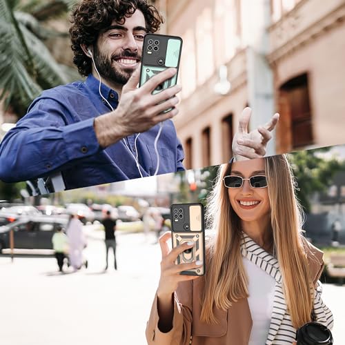 Gritup for Moto G Stylus 5G-2021 Case with Slide Camera Cover | 1*Pack HD Screen Protectors | 360° Rotating Metal Kickstand | MIL-Grade Shockproof Protection, Dark Green - image 7