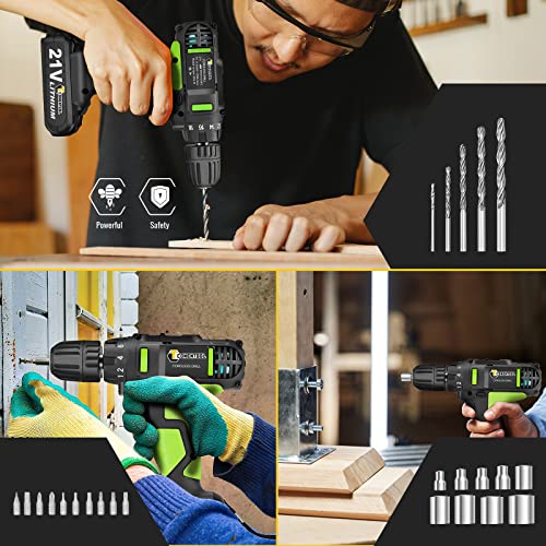 ESSGOO 21V Akkuschrauber Set, Akku bohrschrauber mit 2x 1500mAh Akkus, 42 N.m Max schlagbohrschrauber, Drehmoment auf 18… – Bild 5