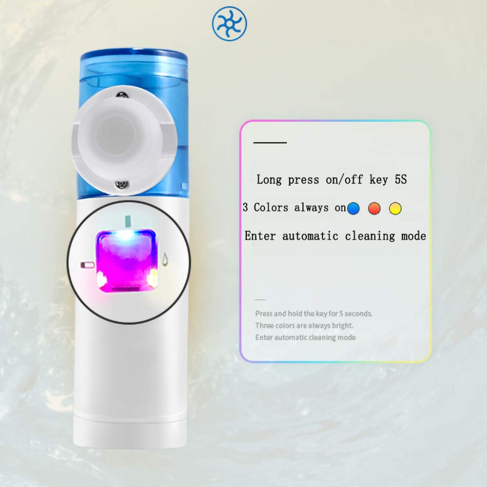 Wh Aerosol Portatile per Bambini e Adulti,ricaricabile Macchina Inalatore Silenzioso per Asma,Aerosolterapia,Nasale e Sinusite,Aerosol a Pistone con Mascherine,Boccaglio Air Angle/Come mostrat