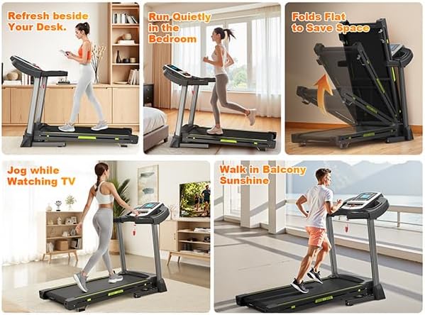 Caminadora Portátil Plegable VINGVO con Manubrios, Inclinación 4% miniatura 9