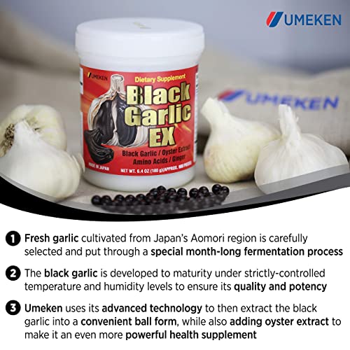 Umeken Black Garlic Ex - Fermented Concentrate With Vitamin B, Allicin, Amino Acids, Pack Of 1, 3 Month Supply, (6.4Oz) (180G) #TOP5