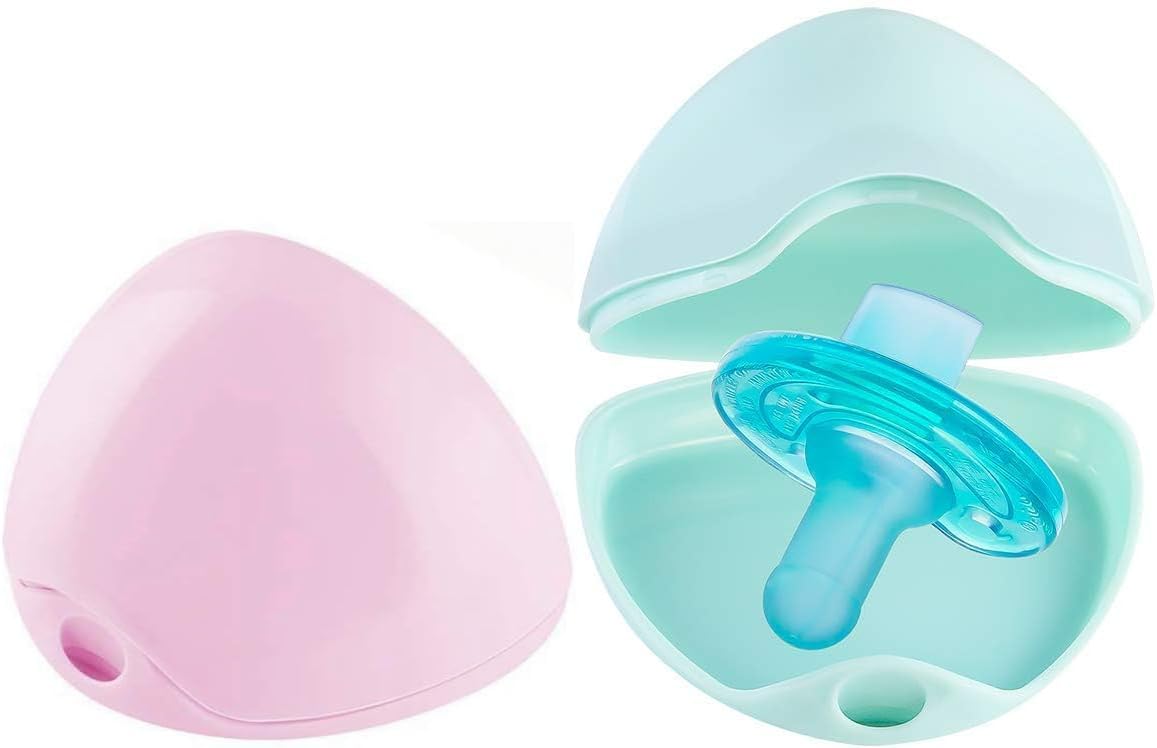 Pacifier Case (Macaron Pink, Green, 2 Pack)