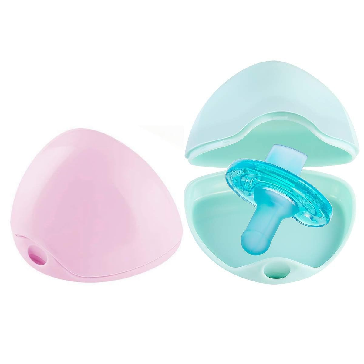 Pacifier Case (Macaron Pink, Green, 2 Pack)
