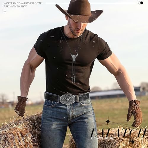 Image of Bolo Tie for Women Men, Western Bolo Tie Rodeo Cowgirl Cowboy Tie Bolo Ties Cowboy Accessories for Men Women