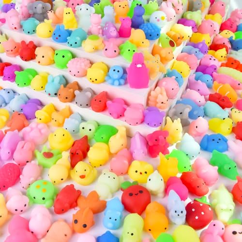Image of LEEHUR 200PCS Kawaii Squishies, Mochi Squishy Toys for Kids Party Favors, Mini Stress Relief Squishy Fidget Toys for Classroom Prizes for Kids Party Favors Goodie Bags Stuffers with Storage Bag
