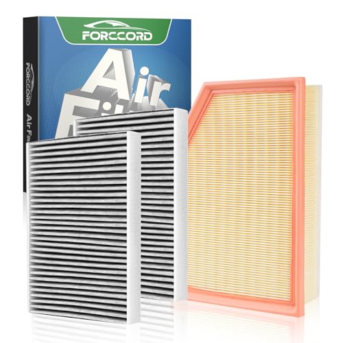Forccord Cabin & Engine Air Filter Fit for 2019-2023 BMW X5 X7 X6 (3.0L ONLY); 2017-2023 BMW 530i / 540i / 530e / 740i / 840i xDrive (2.0L 3.0L) Replace#64115a1bdb6 13718691835 Car Aaccessories