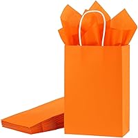 Vista 6 de SUNCOLOR Bolsas de regalo blancas con papel de seda, paquete de 24 bolsas pequeñas de papel Kraft, 7.9 x 5.12 x 3.15 pulgadas, asas resistentes