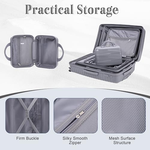 Image of Hardside 4 Luggage Set, Lightweight Wave Suit Case with Spinner Wheels