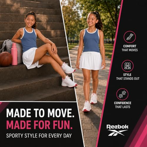 Image of Reebok Girls 2-Piece Short Set - Sleeveless Tank Top & Butterfly Shorts | Soft Cotton Feel, Stretchy Elastic Waist, Flowy Athletic Fit for Gym, Play & Everyday Wear