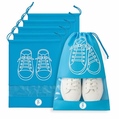 Image of Btag Shoe Bag for Travel & Storage | Water-Resistant Shoe Organizer for Men & Women | Portable, Foldable Shoe Cover for Luggage & Closet | Travel Accessories for Footwear Protection (Blue,Pack of 6)