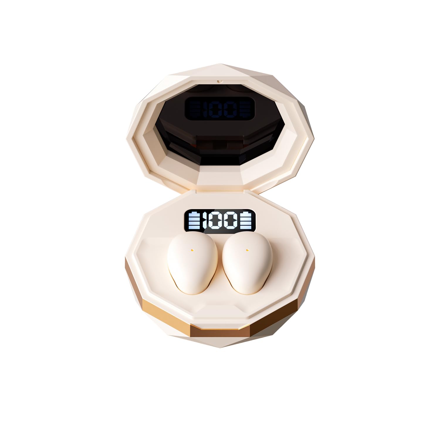 Auriculares invisibles para dormir Bluetooth 5.4, auriculares inalámbricos MIni Sleep con batería de larga duración, cancelación de ruido para dormir de lado, ajuste cómodo/impermeable (beige)