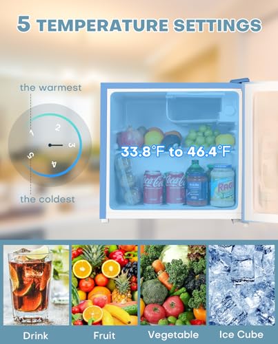 Image of Upstreman 1.7 Cu.ft Mini Fridge with Freezer, Blue-FR17