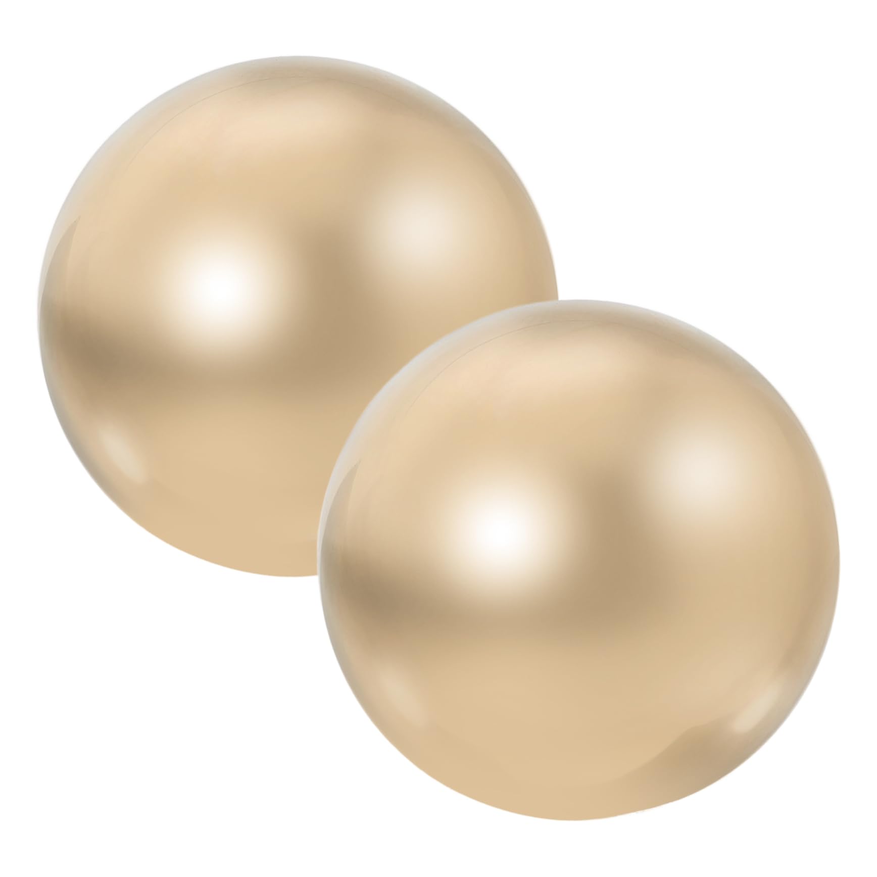 2 Bolas de Masaje de Latón Dorado para Ejercicio de Manos, Balones de Metal Lisos para Fitness y Relajación, Ideales para Terapia y Decoración