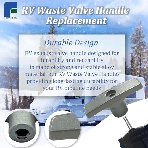 Image of RV Waste Valve Handle, 2 Pack RV Sewer Valve Handle Replacement for Valve Extension Rod, RV Waste Valve Handles Kits with 4 Nuts, 2 Screws, 2 Gaskets