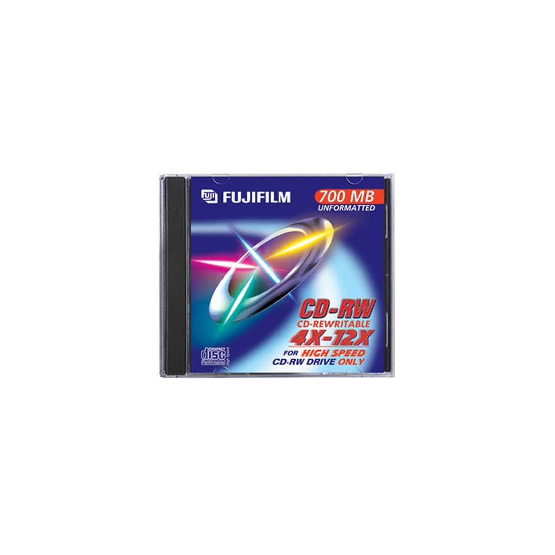Fuji CD-RW 80 mm Speed 4x-12x Boitier cristal 10 mm Pack de 10