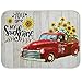 Sunflower Truck Spring Dish Drying Mats for Kitchen 16x18 inch Spring Summer Flower Car Absorbent Machine Washable Fast Drying Pad Dish Drainer Mat For Kitchen Counter