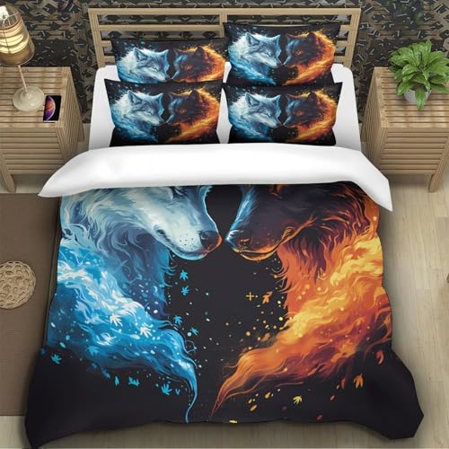 Housse de couette microfibre hypoallergénique imprimé 3D avec zip