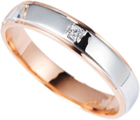 9K/14K/18K Gold Diamond Engagement Rings for Couples, Classic Bicolore Solitaire Ring Gold Wedding Rings His and Her with Natural Diamonds Personalized