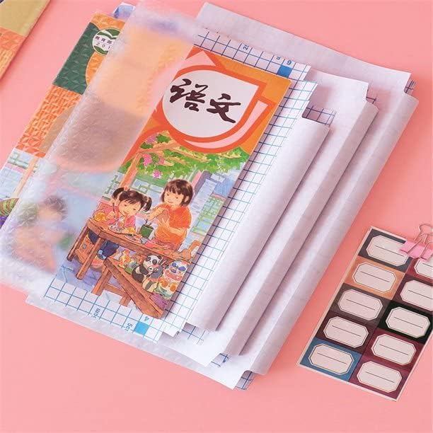 KANISYA 10pcs Transparent Paper Sticker Book Cover, Waterproof Clear Film Protective Cover for for Craft Notebooks, School Textbook Protective Case Cover Self-Adhesive A4 Paper Book Biding Cover