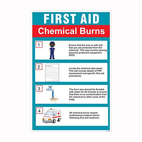 Protector Sign First Aid In Chemical Burns Poster Set Of 1 Amazon.in
