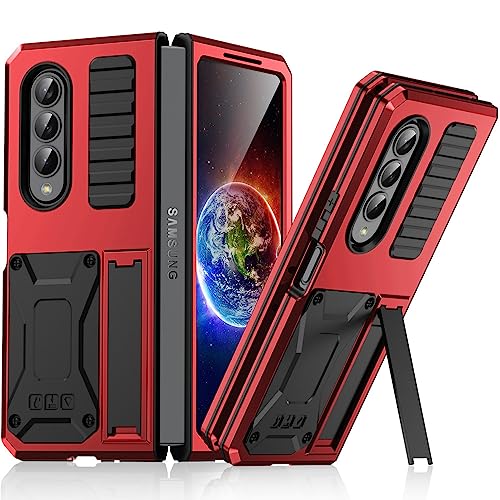Coque antichoc Samsung Galaxy Z Fold 4 rouge métal évite les bris d'écran étui robuste