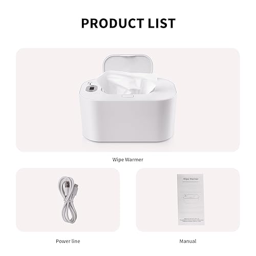Miniatura 8 de Calentador de toallitas para bebés y dispensador de toallitas húmedas para bebés, 5 modos de control de calefacción de temperatura, calentador