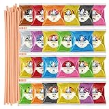 CANDY LAMA Zuckerwatte Zucker Set 24 x 100g Partyset - inkl. 20 Zuckerwattestäbe - 24 Geschmacksrichtungen für alle Zuckerwattemaschinen - Made in EU