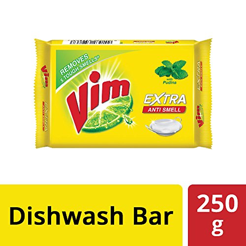Image of Vim Dishwash Liquid Gel Lemon, With Lemon Fragrance, 500 Ml Bottle & Anti Smell Bar, Pudina, Removes Tough Food Smells From Utensils 250 G