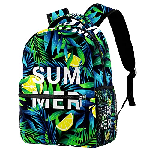 Sac à dos de voyage pour campus vert tropical avec porte-bouteille