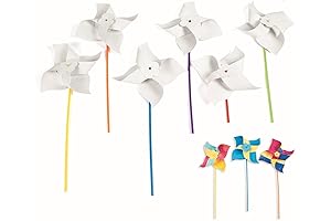 Fun Express Giant White Pinwheels Bulk Set: Color Your Own Jumbo Crafts (Set of 24)