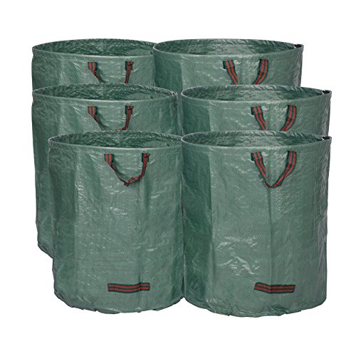 Preisvergleich Produktbild WOLTU® 6X Gartensack 272L XXL Abfallsack Selbstaufstellend Laubsack Gartenabfälle Sack PP Gartenabfallbehälter Gartentasche 150g / m²