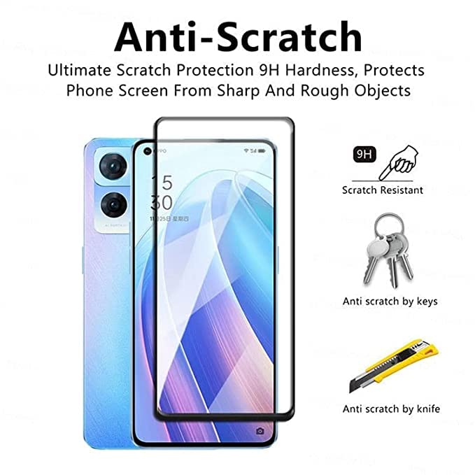 Image of Screen Protector for Oppo K10 (Black) Tempered Glass Edge-to-Edge 6D Screen Guard With Installation Kit