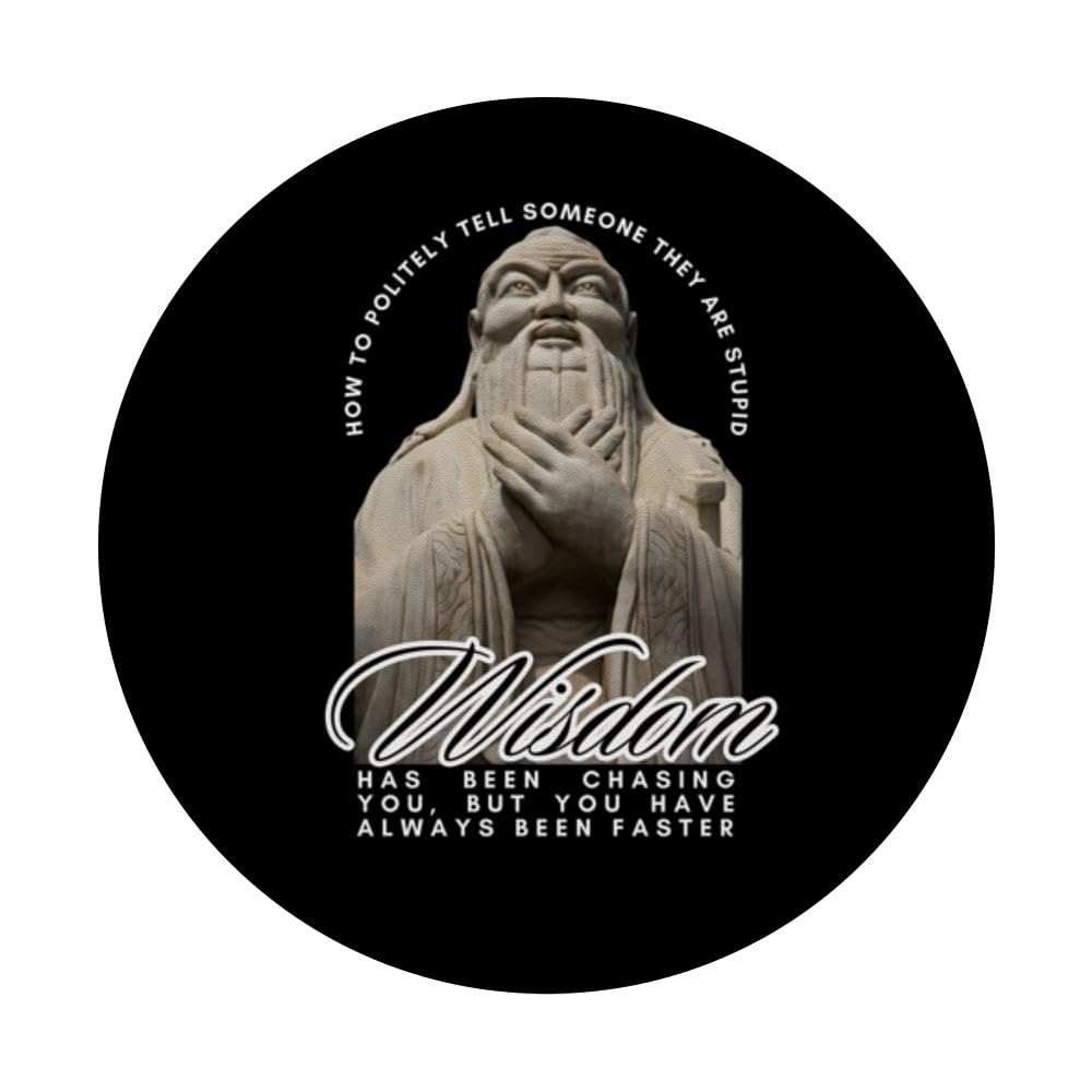 Wisdom when Allergic to stupid people, funny stupid people PopSockets Swappable PopGrip, Black - Image 3
