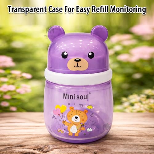 Image of Baby Powder Puff with Container Soft Feather Sponge Powder Applicator for Newborn & Infant Transparent Refillable Case Mess-Free, Leak-Proof, Baby-Safe Powder Puff for Kids Purple